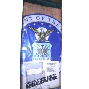 USAF Air Force, Director's Chair Recover, Brown with Air Force Emblem, NIP